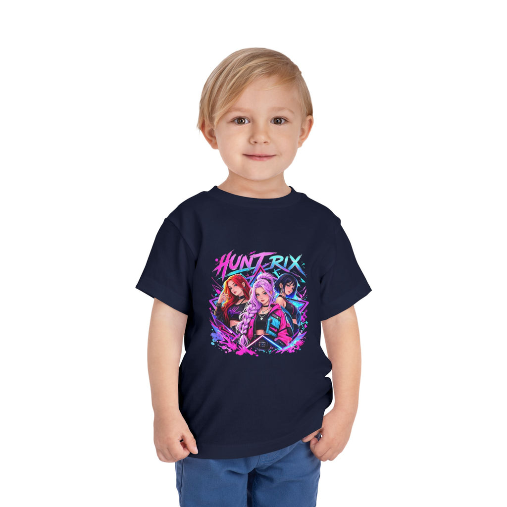 Toddler Tee — 'Huntrix' Neon Anime Girl Squad Graphic