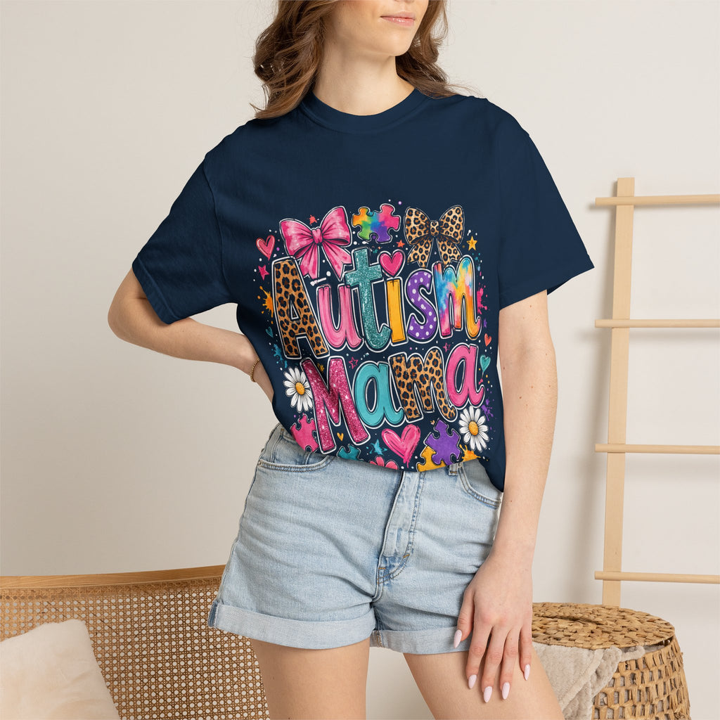 Autism Mama T-Shirt — Colorful Puzzle Heart Mom Tee for Autism Awareness